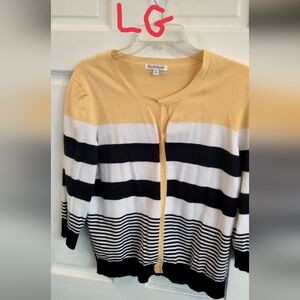 NorthStyle Women's Striped Yellow and Black Cardigan